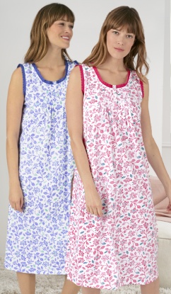 Damart Pack of 2 Sleeveless 100%  Cotton Nightdresses